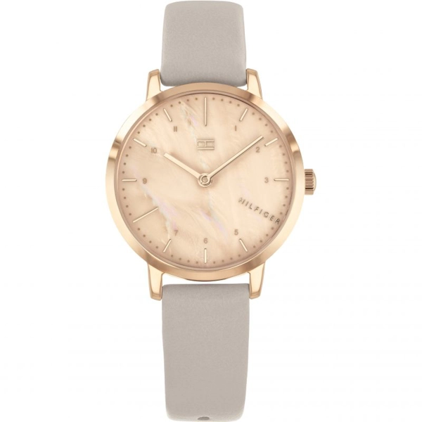 Tommy Hilfiger 1782039 Rose Gold Dial Leather Strap Ladies Watch