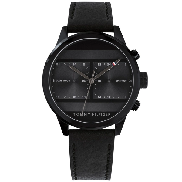 Tommy Hilfiger 1791595 Black Leather Strap Mens Watch