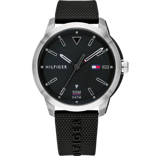 Tommy Hilfiger 1791622 Black Silicone Strap Watch For Men