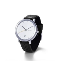 Hygge MSL3216BK White Dial Leather Strap Watch..