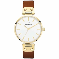 Mockberg MO108 Ladies White Dial Brown Leather..