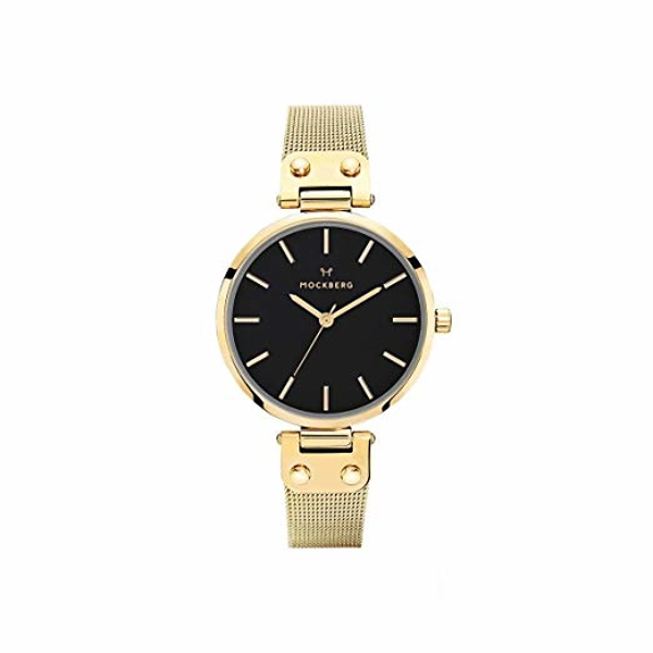Mockberg MO1603 Gold Stainless Steel Black Dial Ladies Watch