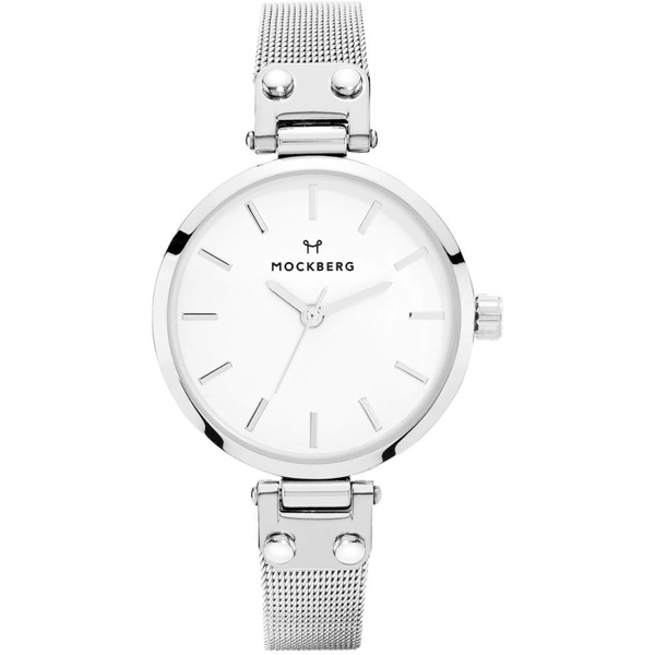 Mockberg MO402 Ladies Silver Stainless Steel White Dial Watch