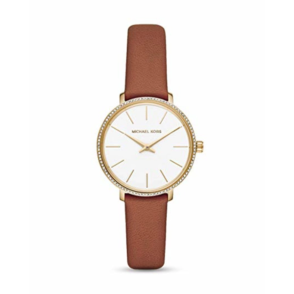 Michael Kors MK2801 White Dial Leather Strap Ladies Watch