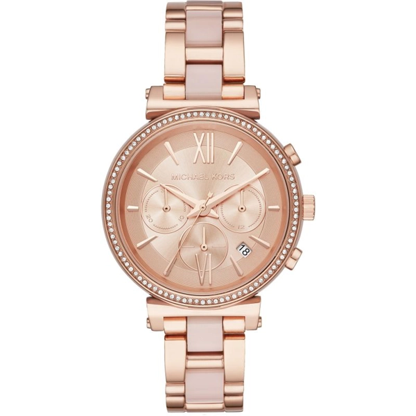 Michael Kors MK6560 Rose Gold Dial Stainless Steel Strap Ladies Watch
