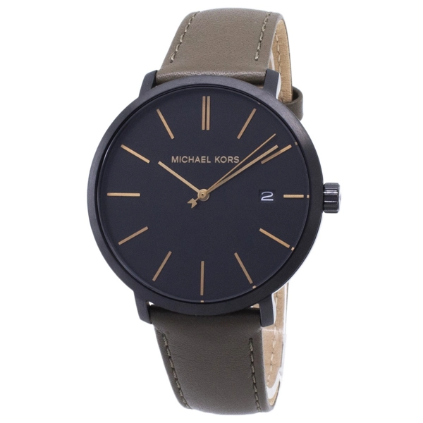 Michael Kors MK8676 Black Dial Leather Strap Watch For Men