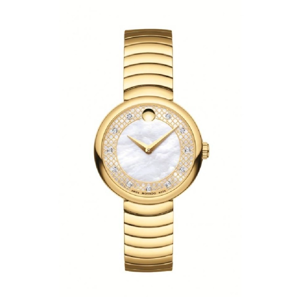 Movado 0607045 Stainless Steel Gold Watch For Ladies