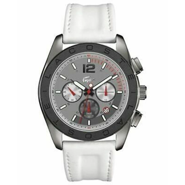 Lacoste 2010667 Grey Dial Calfskin Leather Strap Gents Watch