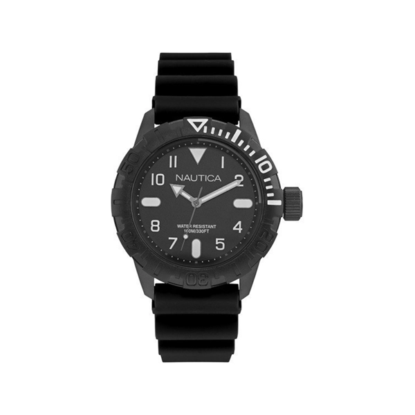 Nautica NAR10081G Black Dial Rubber Strap Gents Watch
