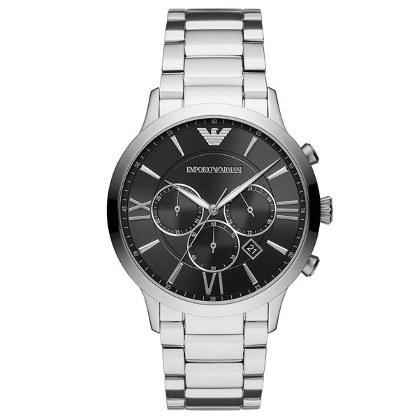 Armani AR11208 Black Dial Stainless Steel Strap Gents Watch