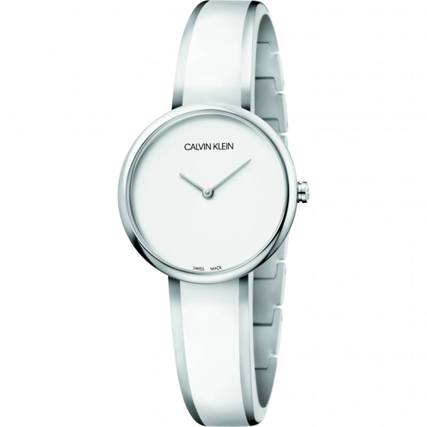 Calvin Klein K4E2N116 White Silver Stainless Steel Womens Watch
