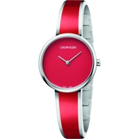 Calvin Klein K4E2N11P Red Stainless Steel Stra..