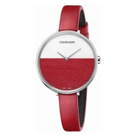 Calvin Klein K7A231UP Red Leather Strap Watch ..
