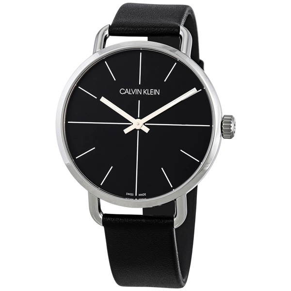 Calvin Klein K7B211CZ Black Leather Strap Watch for Men