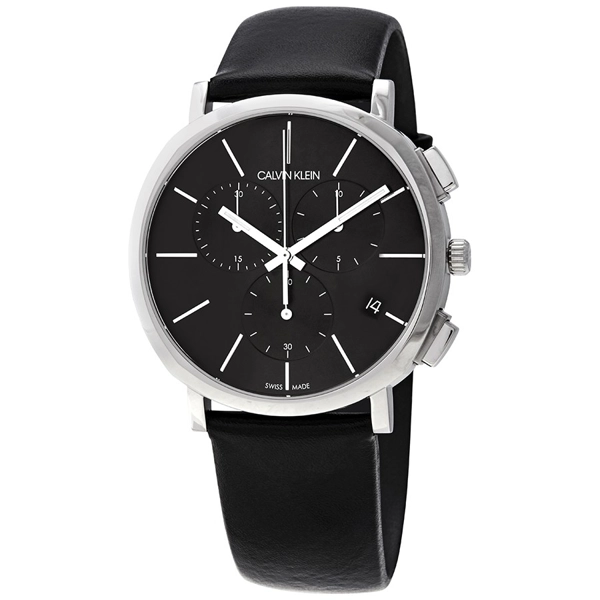 Calvin Klein K8Q371C1 Mens Black Leather Strap Watch