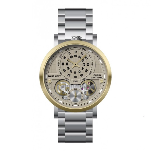 Carlo Cantinaro CC1004GB006 Grey Dial Stainless Steel Strap Gents Watch