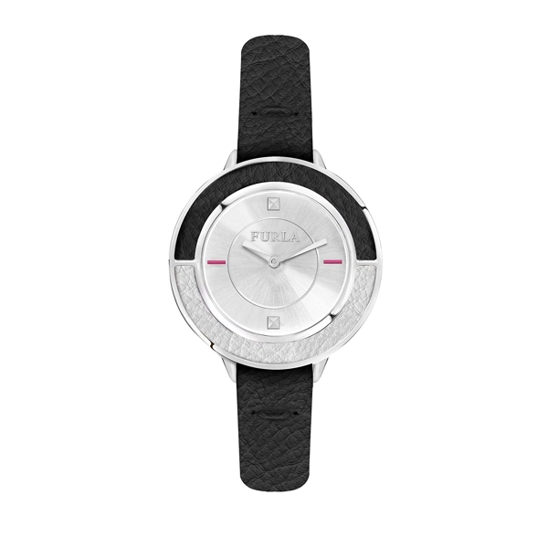 Furla R4251109504 Silver Dial Leather Strap Ladies Watch