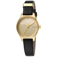 Esprit ES1L054L0035 Black Leather Gold Dial La..
