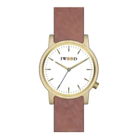 Iwood IW18444002 Mens Brown Leather Strap Watch