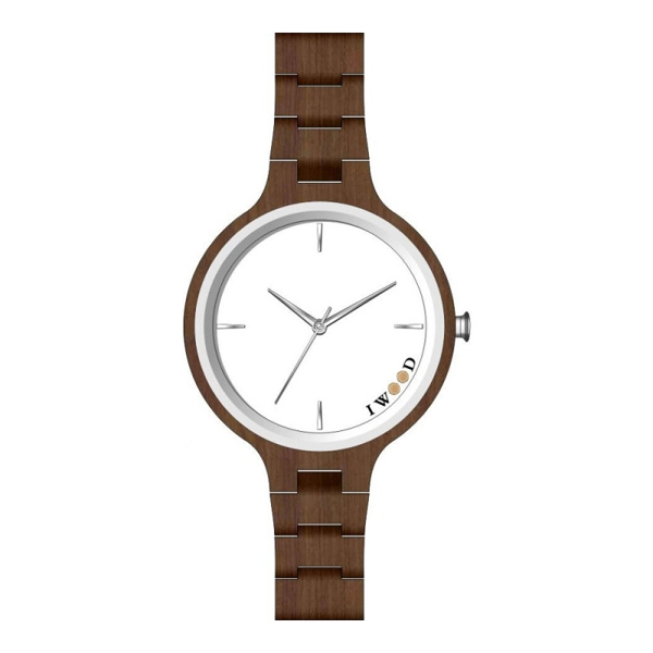 Iwood IW18442003 Wood Brown Strap Watch for Ladies