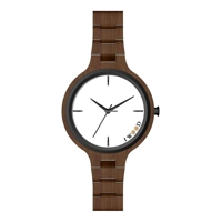 Iwood IW18442004 Womens Brown Wood Black Dial ..