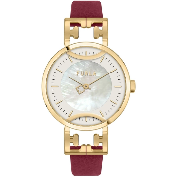 Furla R4251132503 MOP Beige Dial Leather Strap Ladies Watch