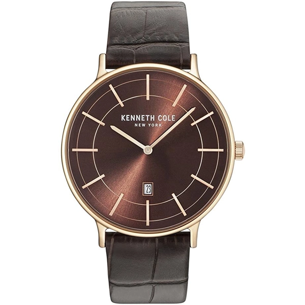 Kenneth Cole KC15057013 Brown Leather Strap Mens Watch