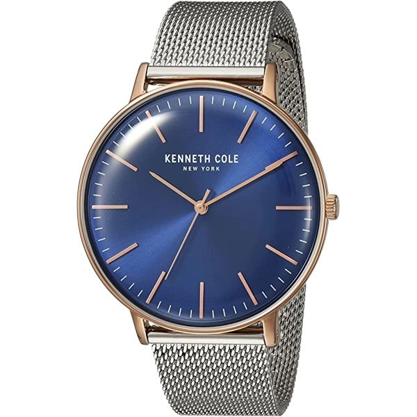Kenneth Cole KC15183003 Silver Stainless Steel Blue Dial Mens Watch