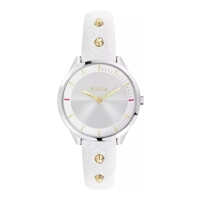 Furla R4251102524 Silver Dial Leather Strap La..