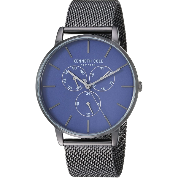 Kenneth Cole KC50008006 Mens Black Stainless Steel Blue Dial Watch