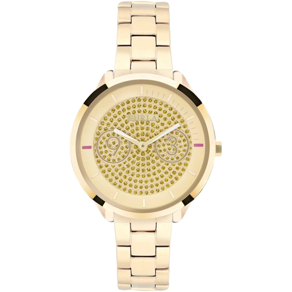 Furla R4253102506 Golden Dial Stainless Steel Ladies Watch