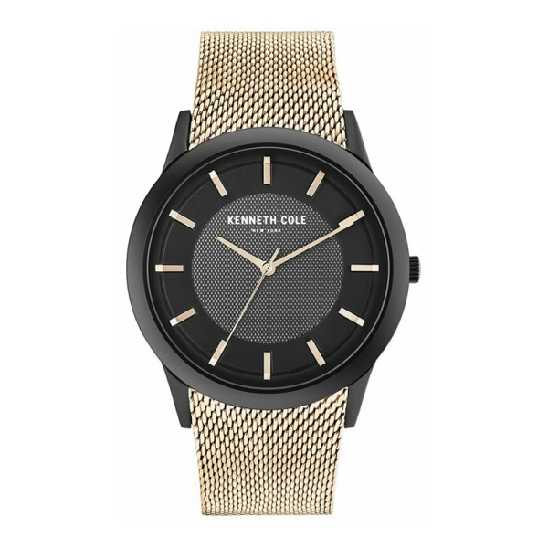 Kenneth Cole KC50566002 Rose Gold Stainless Steel Black Case Mens Watch