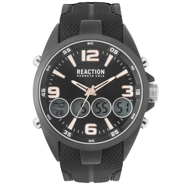 Kenneth Cole RK50276007 Black Leather Strap Watch for Men