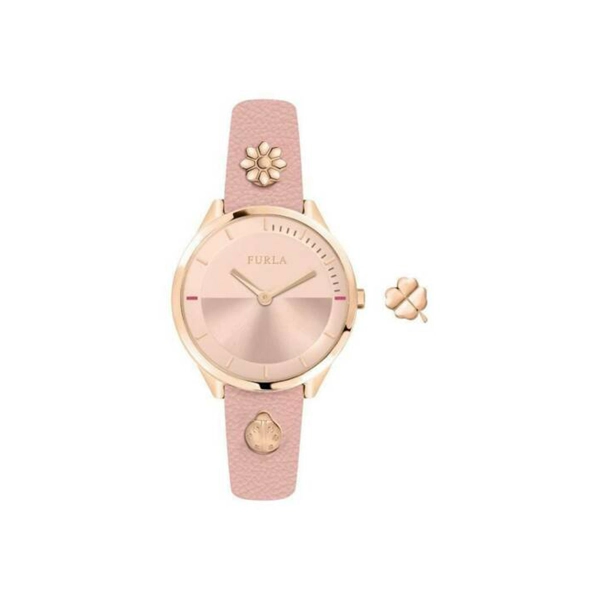 Furla R4251112515 Pink Dial Leather Strap Ladies Watch
