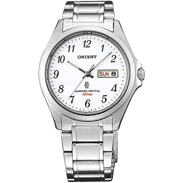 Orient FUG0Q00AS6 Silver Stainless Steel White Dial Watch for Men
