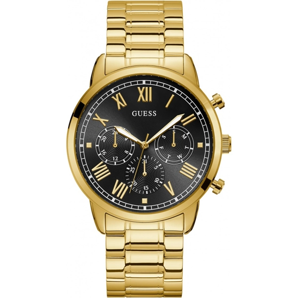 Guess W1309G2 Men's Black Dial Gold Tone Stainless Steel Watches