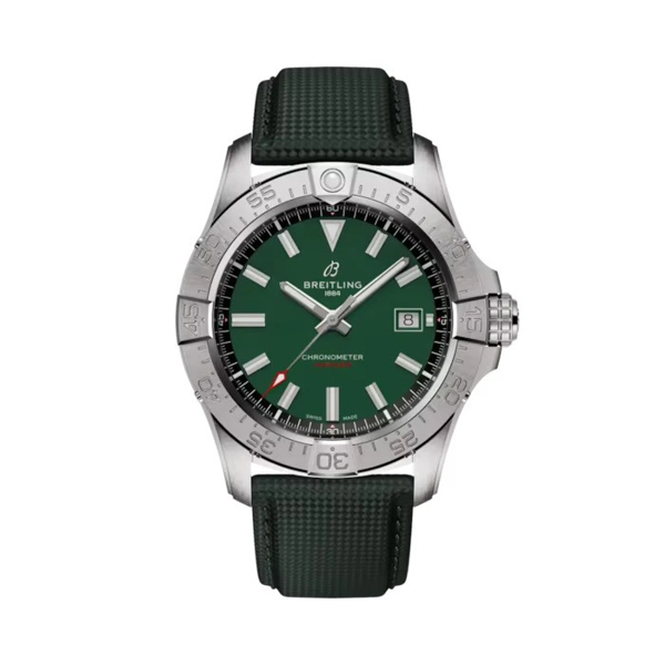 Breitling Avenger A17328101L1X1 Green Leather Watches For Men