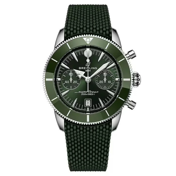 Breitling Superocean Heritage AB0156361L1S1 Green Leather Watches For Men