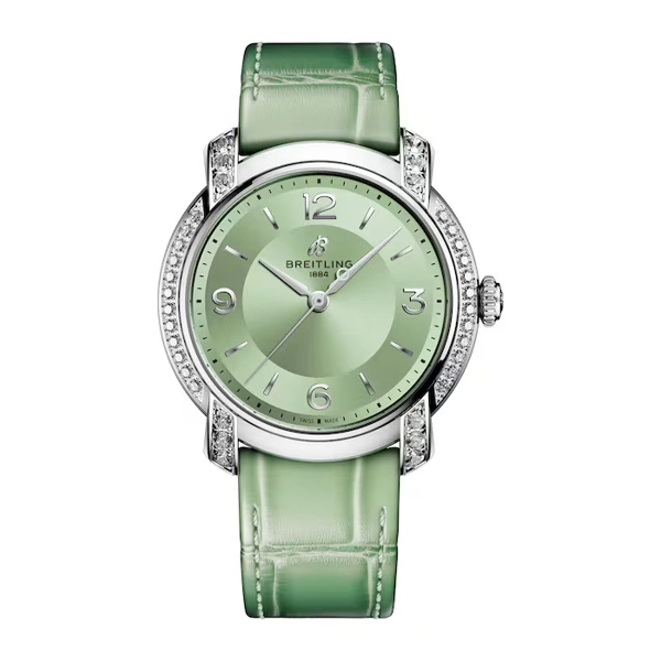 Breitling Premier A10310671L1P1 Green Leather Watches For Women