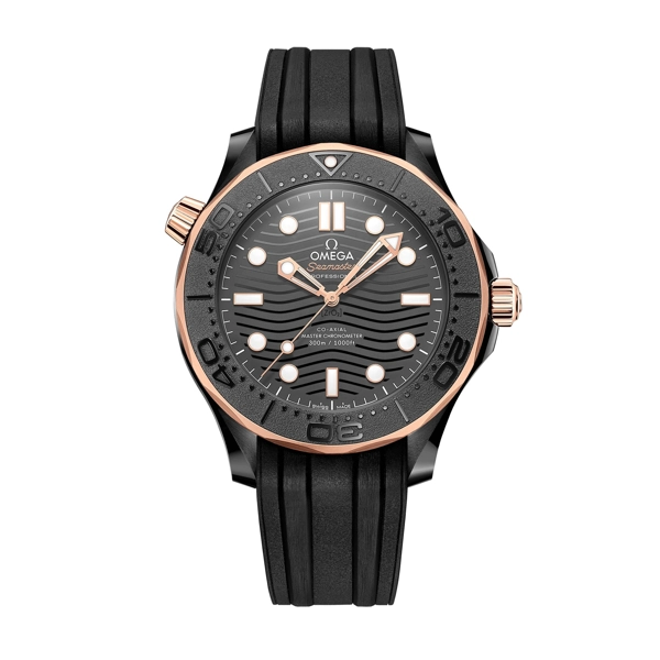 Omega Seamaster Diver 300M 210.62.44.20.01.001 Black Rubber Watches for Men