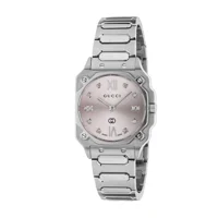 Gucci G-Flat Ya166501 Silver Stainless Steel W..