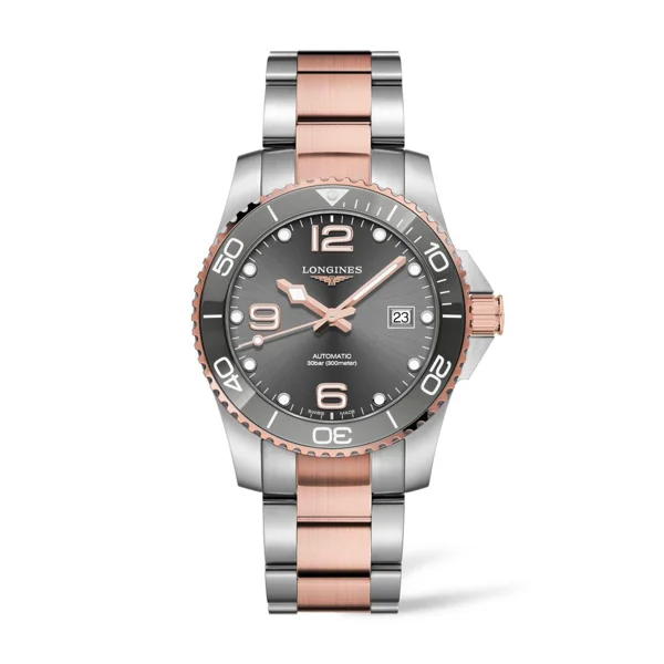 Longines Conquest HydroConquest L3.781.3.78.7 Silver Stainless Steel & Gold For Men