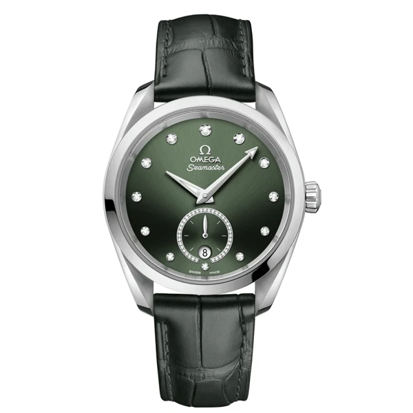 Omega Seamaster Aqua Terra 150M Small Seconds 220.13.38.20.60.001 Green Leather Watches for Women