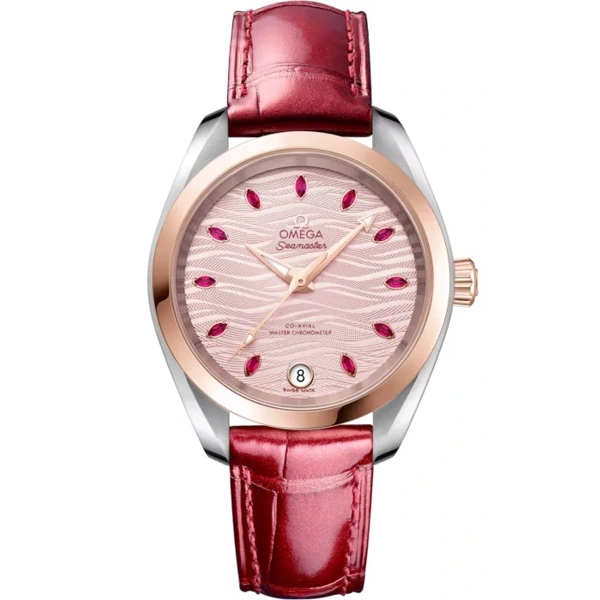 Omega Seamaster Aqua Terra 150M 220.23.34.20.60.001 Red Leather Watches for Women