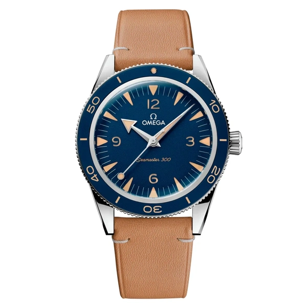 Omega Seamaster 300 234.32.41.21.03.001 Beige Leather Watches for Men