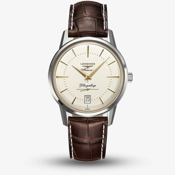 Longines Flagship Heritage L4.795.4.78.2 Brown Leather Watches For Men