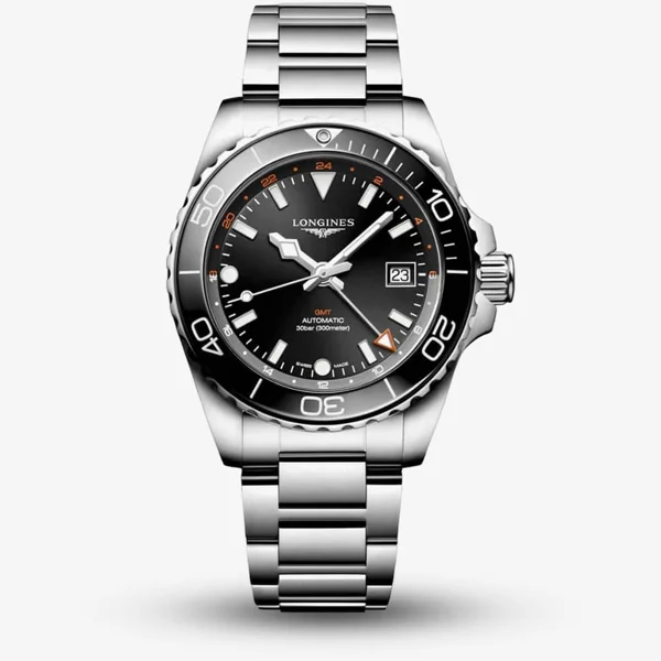 Longines Conquest HydroConquest GMT L3.790.4.56.6 Silver  Stainless Steel For Men