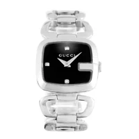 Gucci YA125509 Black Dial Stainless Steel Diam..