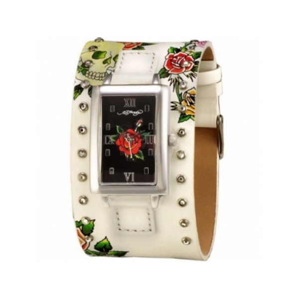 Ed Hardy EDTT-WSK Ladies Temptress White Rose Strap Watch