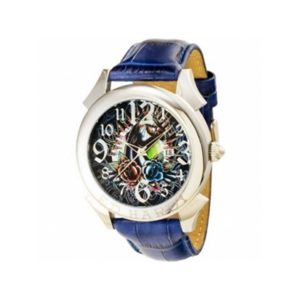 Ed Hardy EDRE-PT Ladies Revolution Panther Blue Strap Watch
